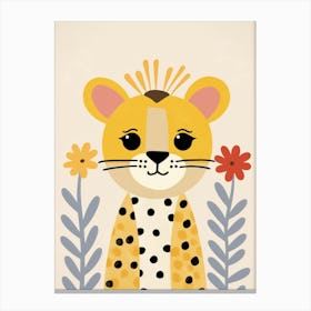 Little Cheetah 4 Wearing A Crown Canvas Print