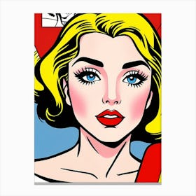 The Power of Color: A Woman’s Bold Pop Art Reflection Pop Art 1 Canvas Print