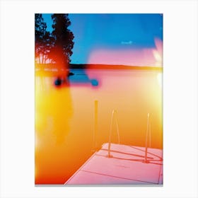 Film photograph artwork of the lake in Nykvarn. Canvas Print