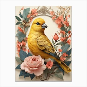 Bird On A Wreath Canvas Print