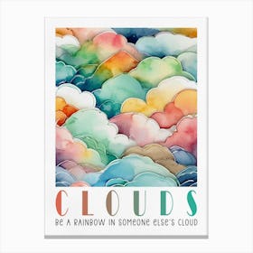 Clouds Watercolor Painting Canvas Print