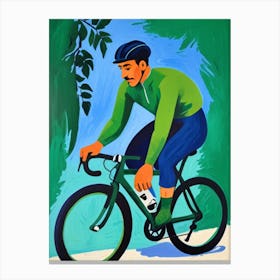 Cyclist On A Bike Canvas Print