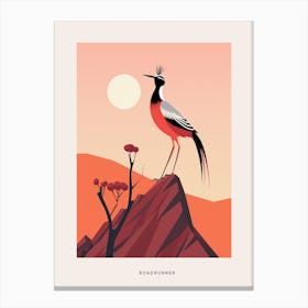 Minimalist Roadrunner 3 Bird Poster Canvas Print