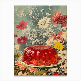 Red Fruity Jelly Retro Collage 3 Canvas Print