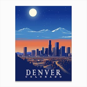 Denver, Colorado Vintage Travel Poster Canvas Print