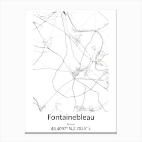 Fontainebleau,France Minimalist Map Canvas Print