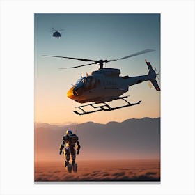 Robots And Helicopters Canvas Print