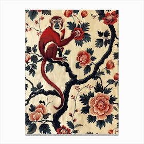 Chinese Lunar Year Of The Monkey 1 Full William Morris Style Canvas Print