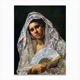 Spanish Dancer Wearing A Lace Mantilla, Mary Cassatt Canvas Print