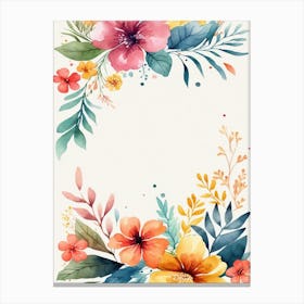 Watercolor Floral Frame 1 Canvas Print