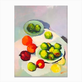 Brussels Sprouts Tablescape vegetable Canvas Print