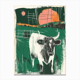 Cow In The Field 1 Canvas Print