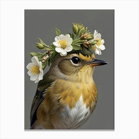 Bird With Flower Crown 8 Canvas Print