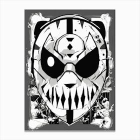 Black And White Skull Mask Pokemon Black And White Pokedex Canvas Print