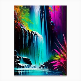 Waterfalls In Forest Water Landscapes Waterscape Bright Abstract 1 Canvas Print