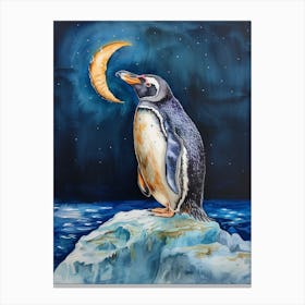 Humboldt Penguin Isabela Island Watercolour Painting 2 Canvas Print