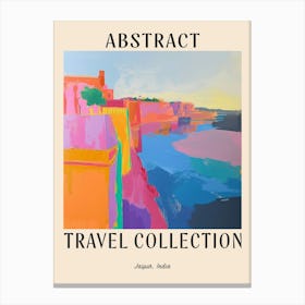 Abstract Travel Collection Poster Jaipur India 1 Canvas Print