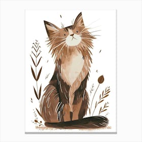 Maine Coon Cat Clipart Illustration 1 Canvas Print