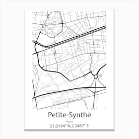 Petite Synthe,France Minimalist Map Canvas Print