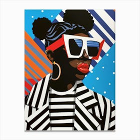 Black Woman In Sunglasses 3 Canvas Print