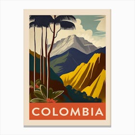 Colombia Vintage Travel Poster Canvas Print