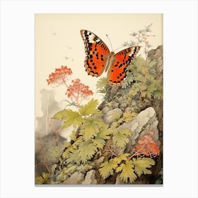 Japanese Style Butterfly Painting 2 Canvas Print