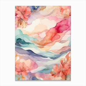 Watercolor Of Flowers 1 Canvas Print