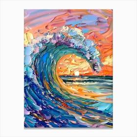Colourful Wave Painting Surf Print Canvas Print