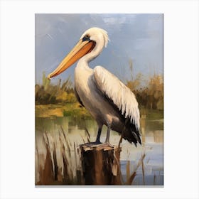 Bird Painting Brown Pelican 4 Canvas Print