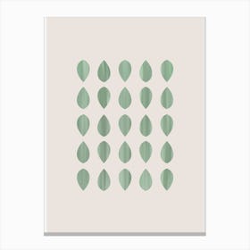 Watercolour Green Leaves in Calming Print Canvas Print