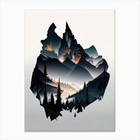 Banff National Park Canada Cut Out PaperII Canvas Print