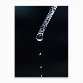 Tear Droplet Poised On The Edge Of A Cheek Cast In Sharp Relief Against A Somber Dark Background C Canvas Print