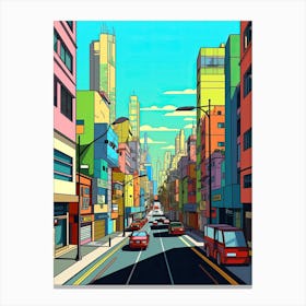 Rio De Janeiro, Brazil, Flat Illustration 3 Canvas Print