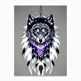 Wolf Dreamcatcher Canvas Print