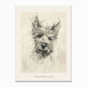 Terrier Line Sketch Minimalist 2 Poster Canvas Print
