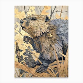 Beaver Precisionist Illustration 1 Canvas Print