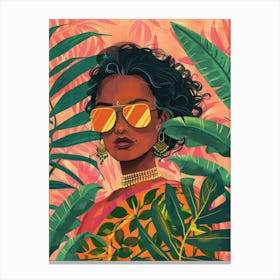 Asian Woman In Sunglasses Canvas Print