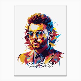 Sam Smith 03 Portrait Music Icon WPAP Pop Art Style Canvas Print