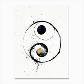 Yin Yang Symbol Minimal Watercolour Canvas Print