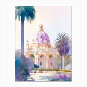 Balboa Park, 1, Usa Pastel Watercolour Canvas Print