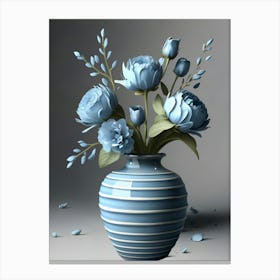 Blue Flowers In A Vase 3 Canvas Print