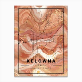 Kelowna Violet Map Canvas Print