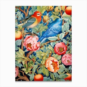 Birds And Peaches Canvas Print