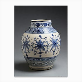 Chinese Blue And White Vase.6 Canvas Print