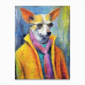 Pawsitively Vogue; Dog Inspired Oil Brush Strokes Canvas Print
