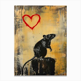 Rat Banksy Art Canvas Print