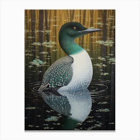 Ohara Koson Inspired Bird Painting Loon 1 Canvas Print