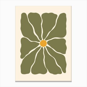 Abstract Flower 01 - Muted Green Canvas Print