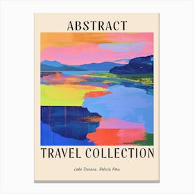 Abstract Travel Collection Poster Lake Titicaca Bolivia Peru 2 Canvas Print