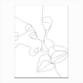 Line Drawing Of A Flower Canvas Print
